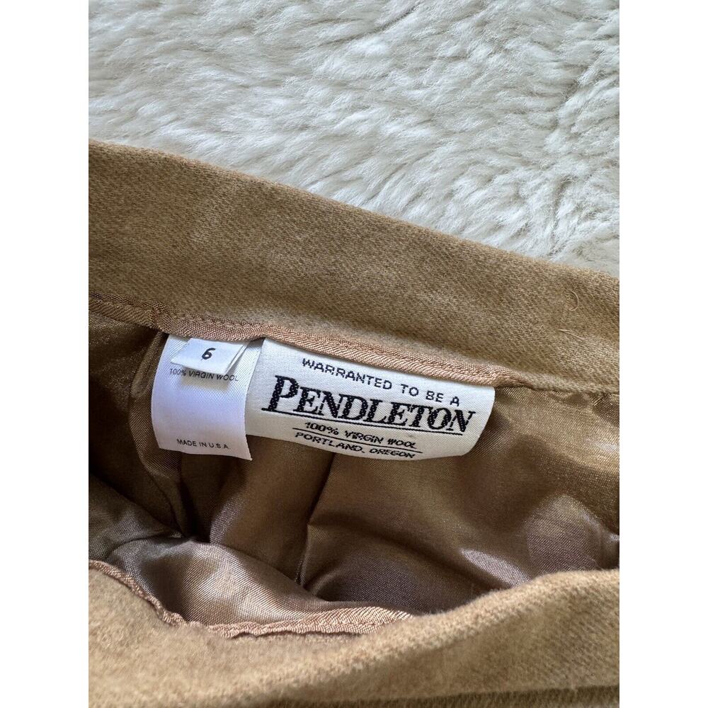 Vintage Pendleton Blazer Skirt Suit Set Tan Outfit Virgin Wool PRISTINE - Picture 12 of 12